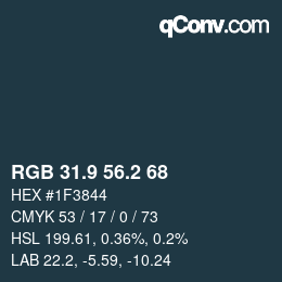 カラーコード: RGB 31.9 56.2 68 | qconv.com