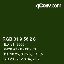 カラーコード: RGB 31.9 56.2 8 | qconv.com