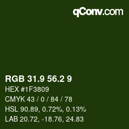 カラーコード: RGB 31.9 56.2 9 | qconv.com