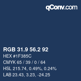 カラーコード: RGB 31.9 56.2 92 | qconv.com