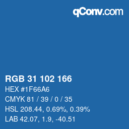 Color code: RGB 31 102 166 | qconv.com