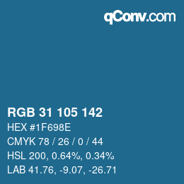 Color code: RGB 31 105 142 | qconv.com