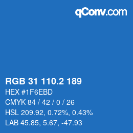 Color code: RGB 31 110.2 189 | qconv.com