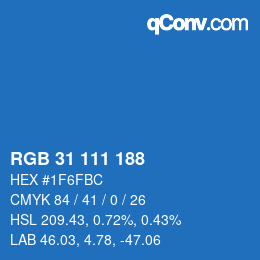 Color code: RGB 31 111 188 | qconv.com