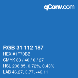 Color code: RGB 31 112 187 | qconv.com