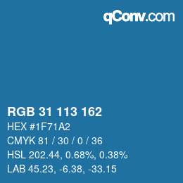 Color code: RGB 31 113 162 | qconv.com