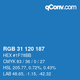 Color code: RGB 31 120 187 | qconv.com