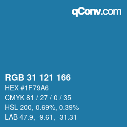 Color code: RGB 31 121 166 | qconv.com