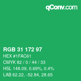 Color code: RGB 31 172 97 | qconv.com