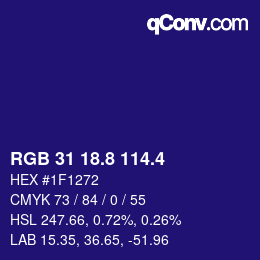カラーコード: RGB 31 18.8 114.4 | qconv.com