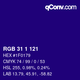 Color code: RGB 31 1 121 | qconv.com