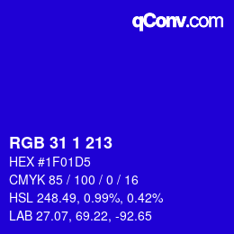 Color code: RGB 31 1 213 | qconv.com