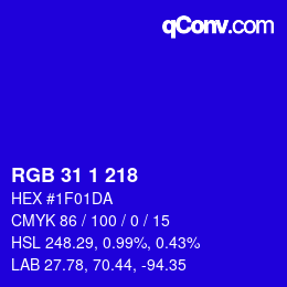 Color code: RGB 31 1 218 | qconv.com