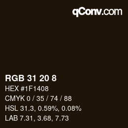 Farbcode: RGB 31 20 8 | qconv.com