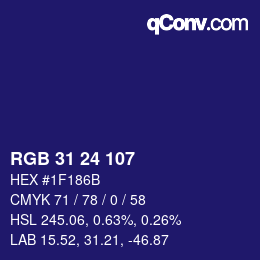 Color code: RGB 31 24 107 | qconv.com