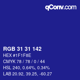 Color code: RGB 31 31 142 | qconv.com