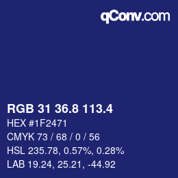カラーコード: RGB 31 36.8 113.4 | qconv.com