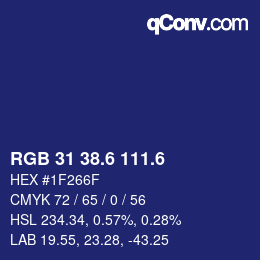 カラーコード: RGB 31 38.6 111.6 | qconv.com