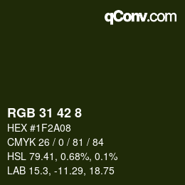 カラーコード: RGB 31 42 8 | qconv.com