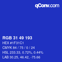 Color code: RGB 31 49 193 | qconv.com