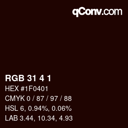カラーコード: RGB 31 4 1 | qconv.com