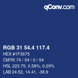 カラーコード: RGB 31 54.4 117.4 | qconv.com