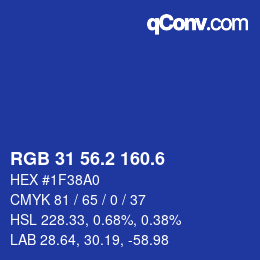 カラーコード: RGB 31 56.2 160.6 | qconv.com
