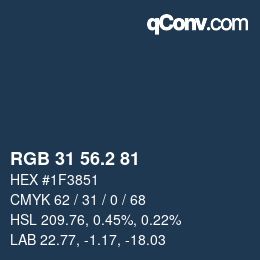 Color code: RGB 31 56.2 81 | qconv.com