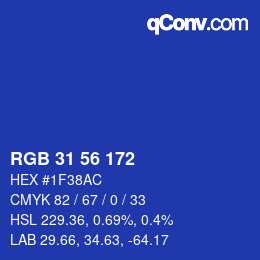 颜色代码: RGB 31 56 172 | qconv.com