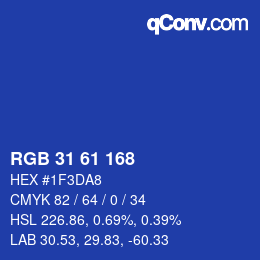 颜色代码: RGB 31 61 168 | qconv.com