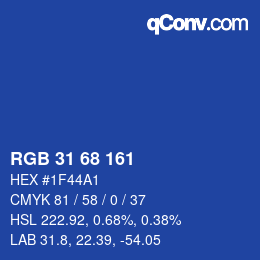 カラーコード: RGB 31 68 161 | qconv.com