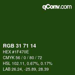 Color code: RGB 31 71 14 | qconv.com