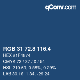 カラーコード: RGB 31 72.8 116.4 | qconv.com