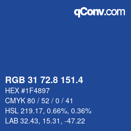 カラーコード: RGB 31 72.8 151.4 | qconv.com