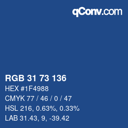 カラーコード: RGB 31 73 136 | qconv.com