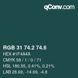 カラーコード: RGB 31 74.2 74.6 | qconv.com