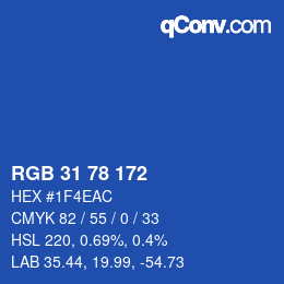 Color code: RGB 31 78 172 | qconv.com