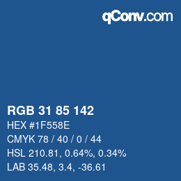 Color code: RGB 31 85 142 | qconv.com