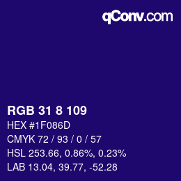 Color code: RGB 31 8 109 | qconv.com