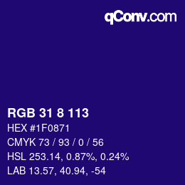 Color code: RGB 31 8 113 | qconv.com