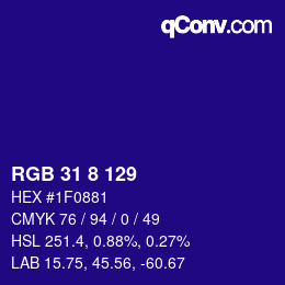 Color code: RGB 31 8 129 | qconv.com