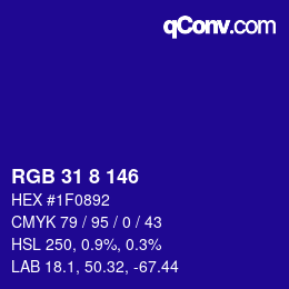 Color code: RGB 31 8 146 | qconv.com
