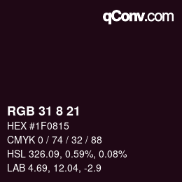 Color code: RGB 31 8 21 | qconv.com