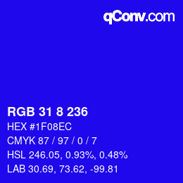 Color code: RGB 31 8 236 | qconv.com