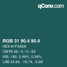 カラーコード: RGB 31 90.4 90.4 | qconv.com