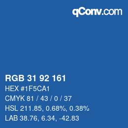 Color code: RGB 31 92 161 | qconv.com