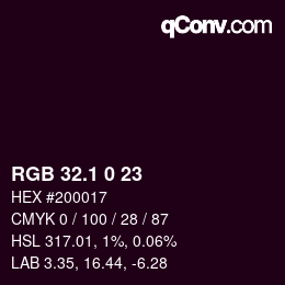 カラーコード: RGB 32.1 0 23 | qconv.com