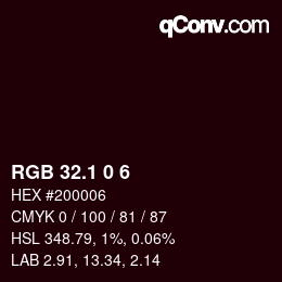 カラーコード: RGB 32.1 0 6 | qconv.com