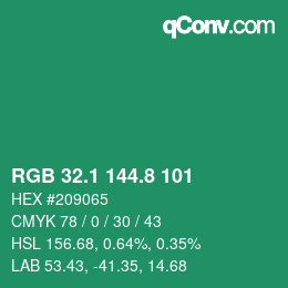 カラーコード: RGB 32.1 144.8 101 | qconv.com