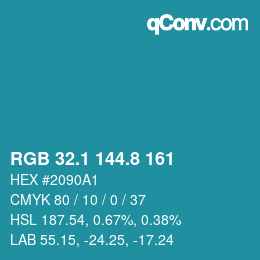 Color code: RGB 32.1 144.8 161 | qconv.com